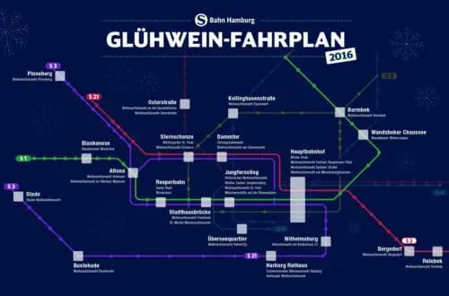 Glühweinfahrplan der S-Bahn Hamburg