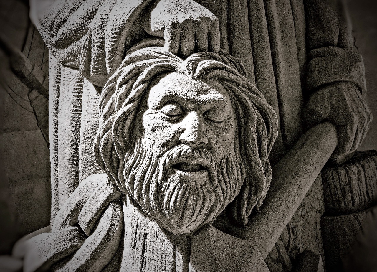 Der Kopf von Klaus Störtebecker als Sandbild