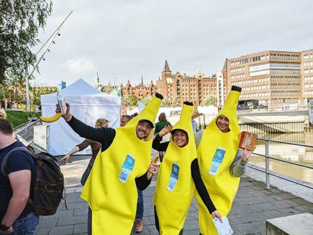Nachhaltige, lebendige Bananen bei der Green World Tour Hamburg 2021 in der HafenCity