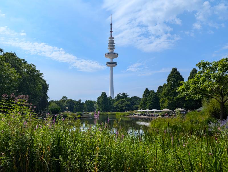 Naturfotografie in Hamburg: Planten un Blomen mit Fernsehturm