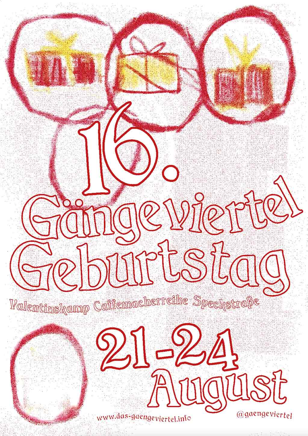 Plakat: 16 Jahre Gängeviertel in Hamburg