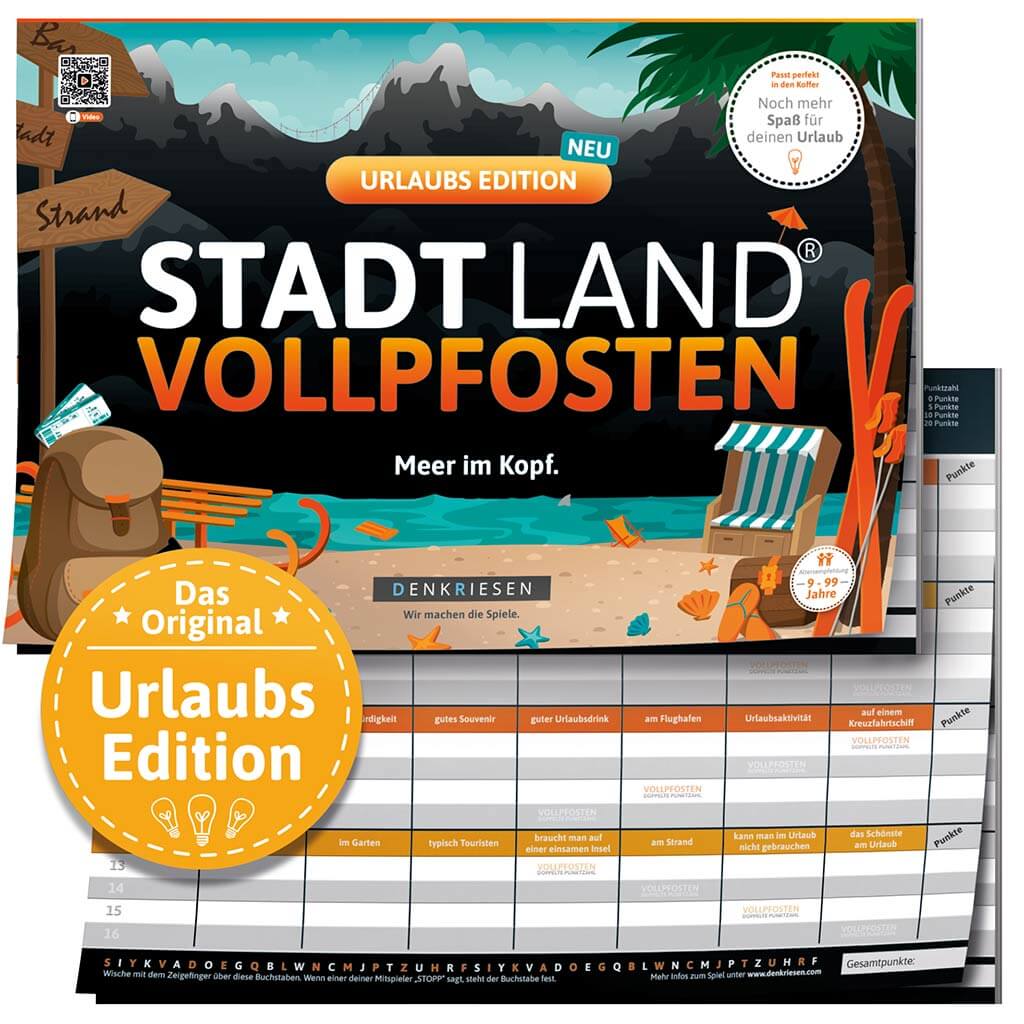 Schaubild: Stadt Land Vollpfosten Urlaubs Edition
