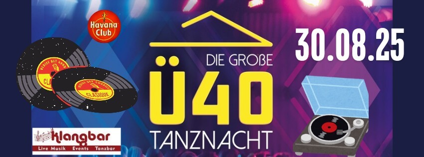  Ü40 Tanznacht im August 2025 in der Klangbar Hamburg-Bergedorf