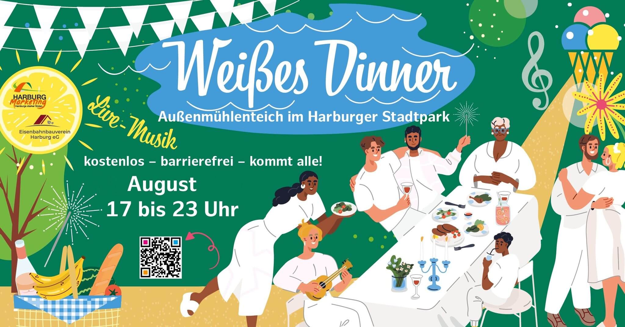 Weißes Dinner in Harburg am Aussenmühlenteich
