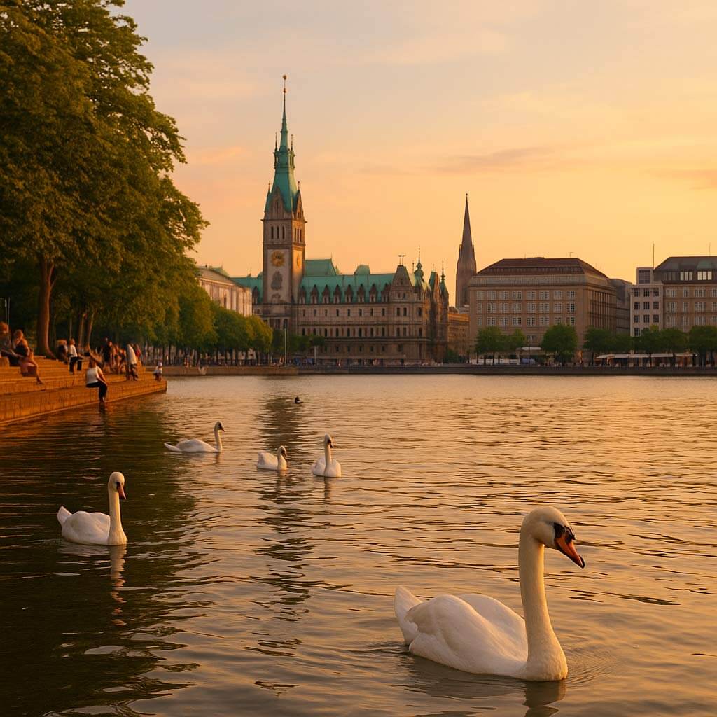 Entspannt an der Alster in Hamburg. Die Stress-Studie 2025