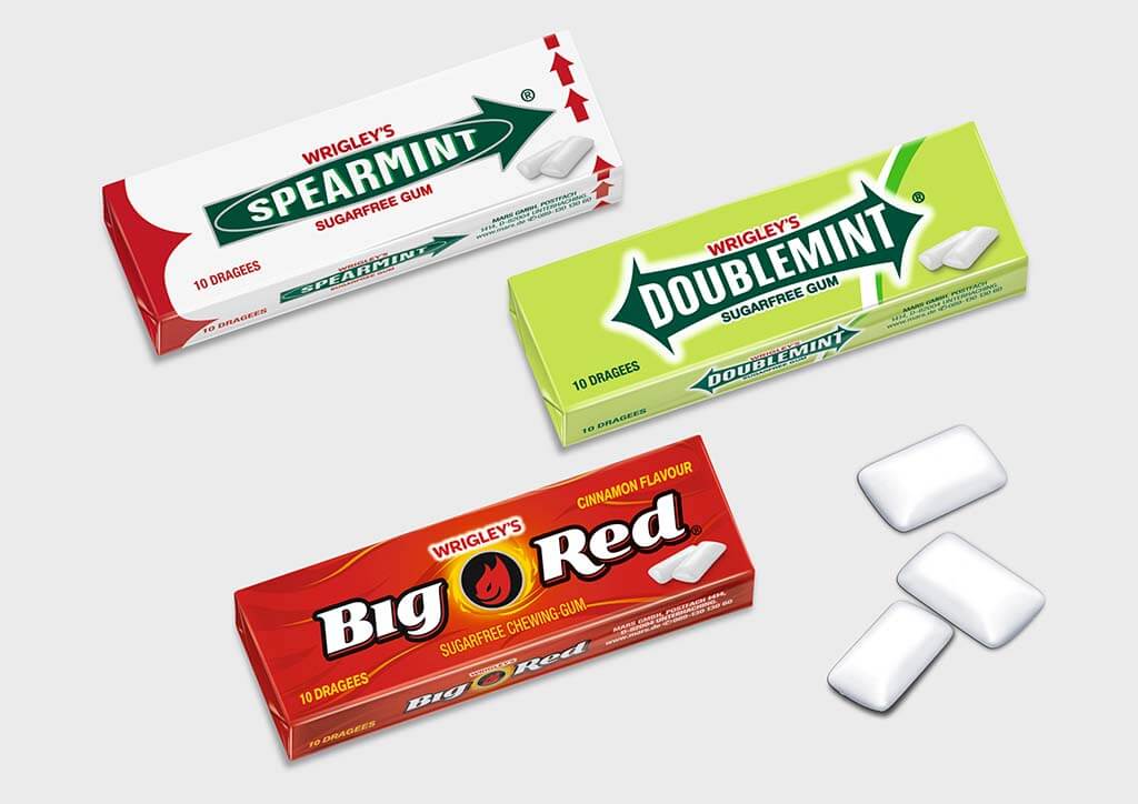 Drei Wrigley’s Kaugummies im begrenzten Comeback