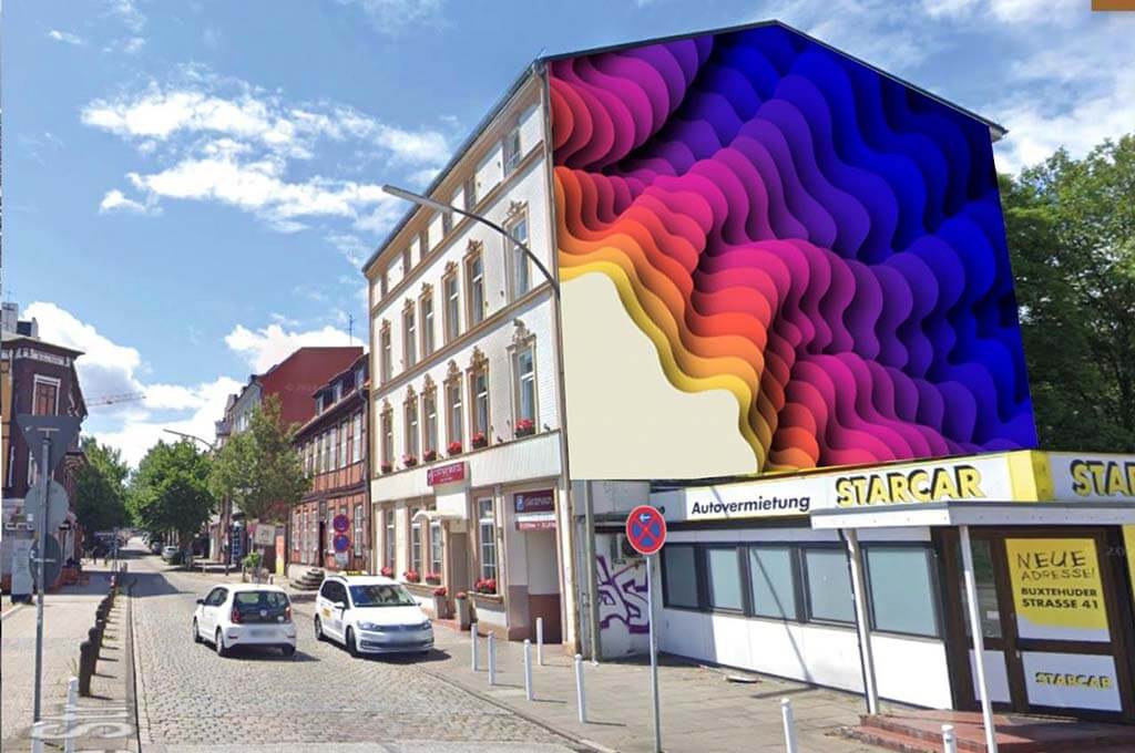 Altstadthotel in Harburg mit neuem Mural: Walls Can Dance 2025