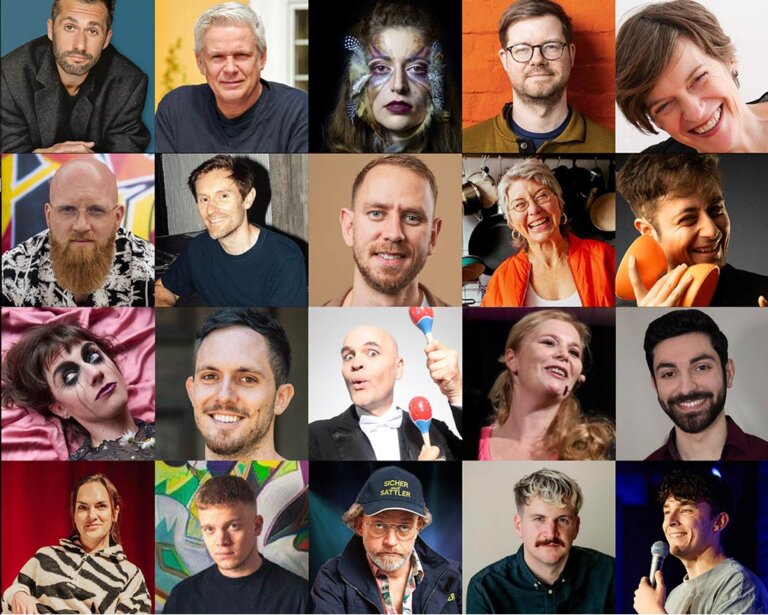 Collage mit Künstlern des Hamburger Comedy Pokal 2026