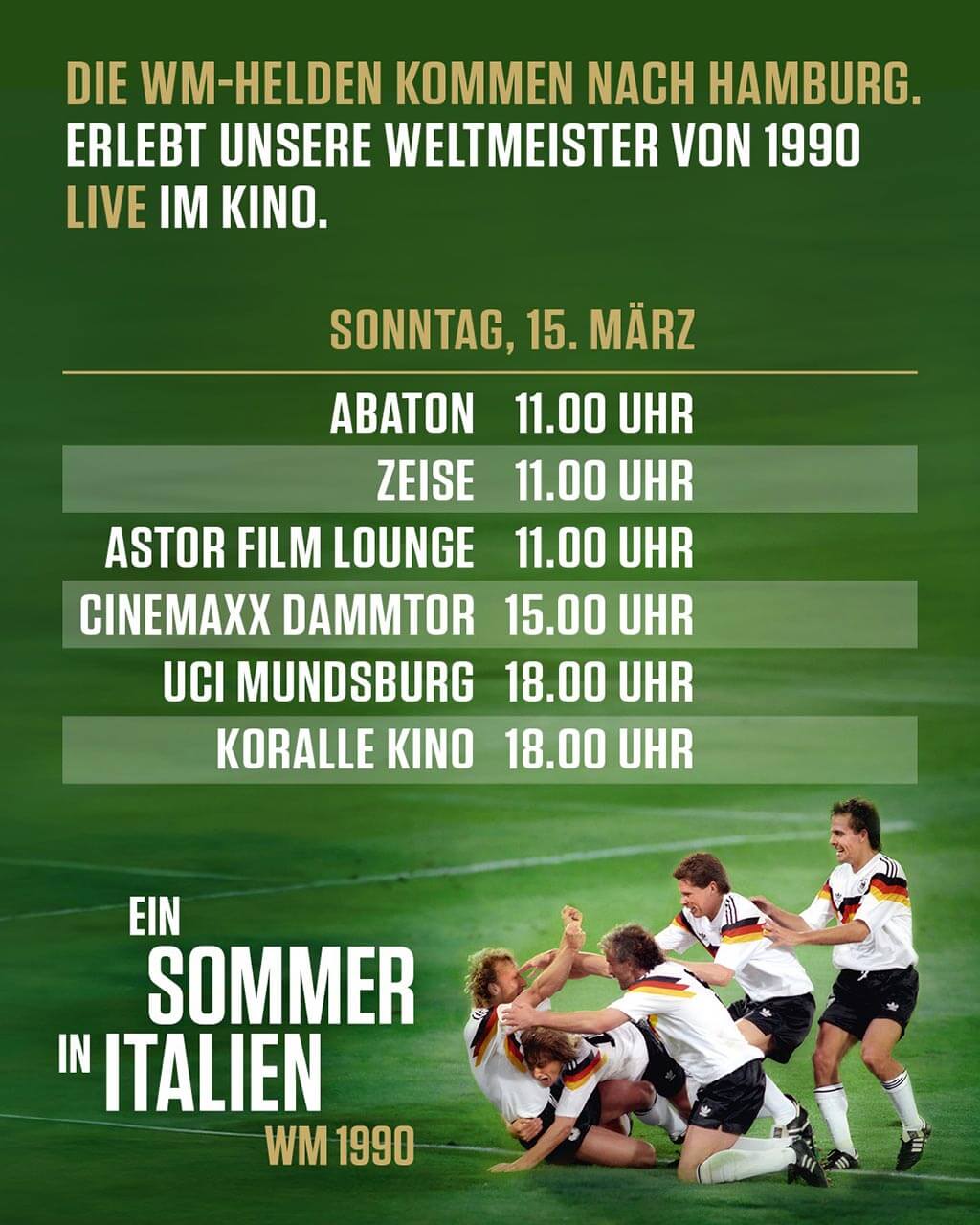 Ein Sommer in Italien: Die WM 1990 im Kino erleben