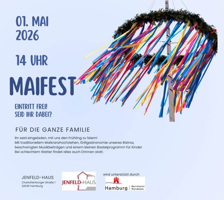 Plakat: Maifest im Jenfeld-Haus 2026