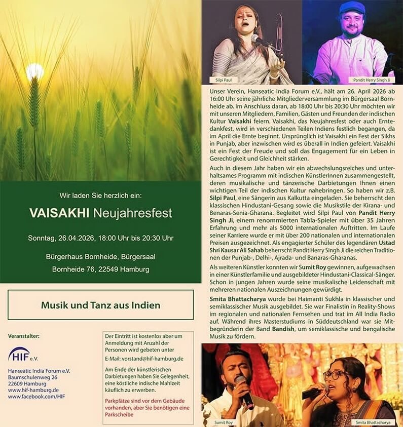 Vaisakhi Neujahrsfest in Hamburg 2026