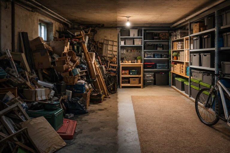 Das Bild zeigt Chaos im Keller: So bekommen Hamburger:innen ihre Platzprobleme in den Griff