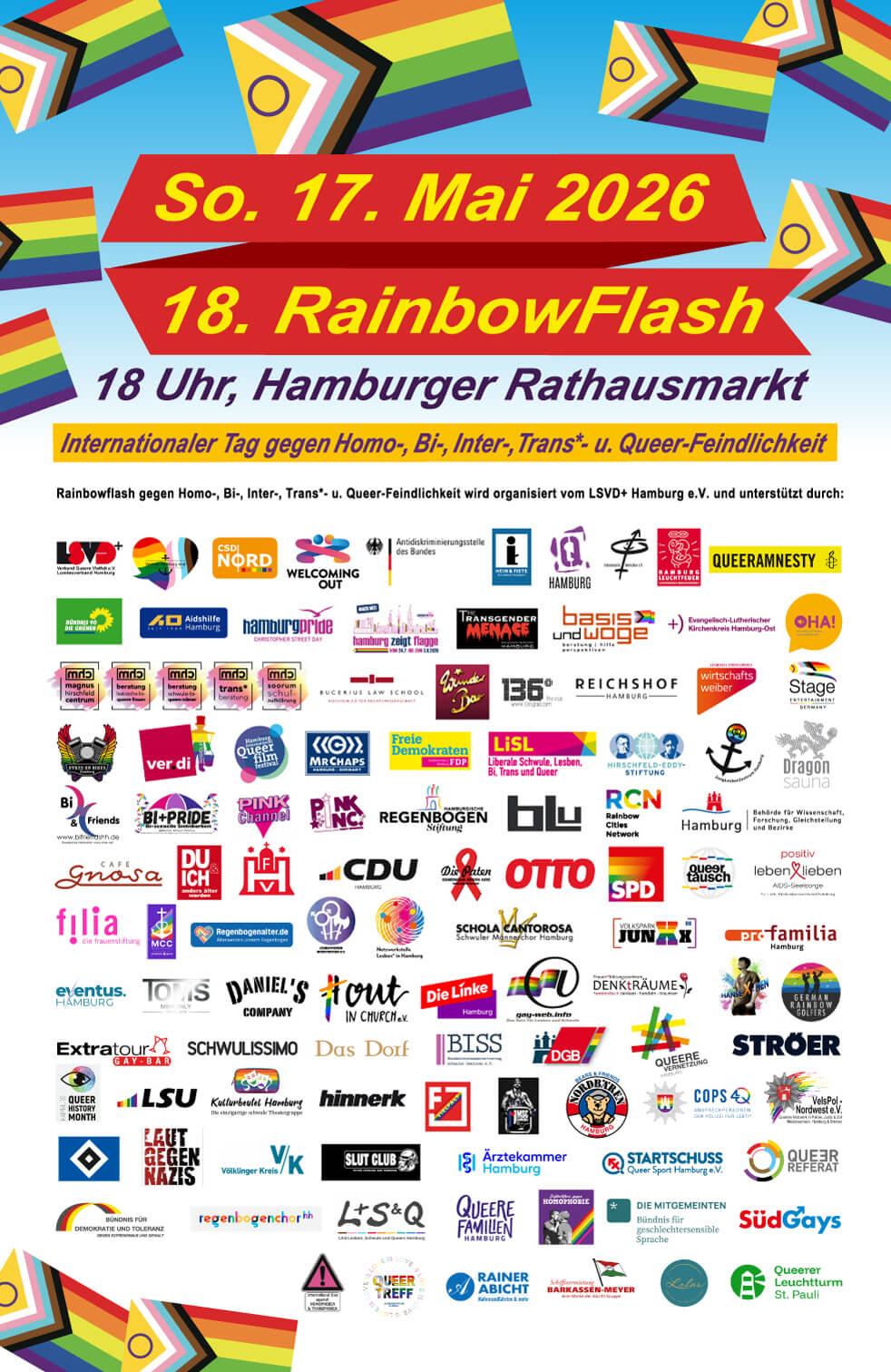 18. RAINBOWFLASH auf dem Hamburger Rathausmarkt 1 rainbowflash unterstuetzung