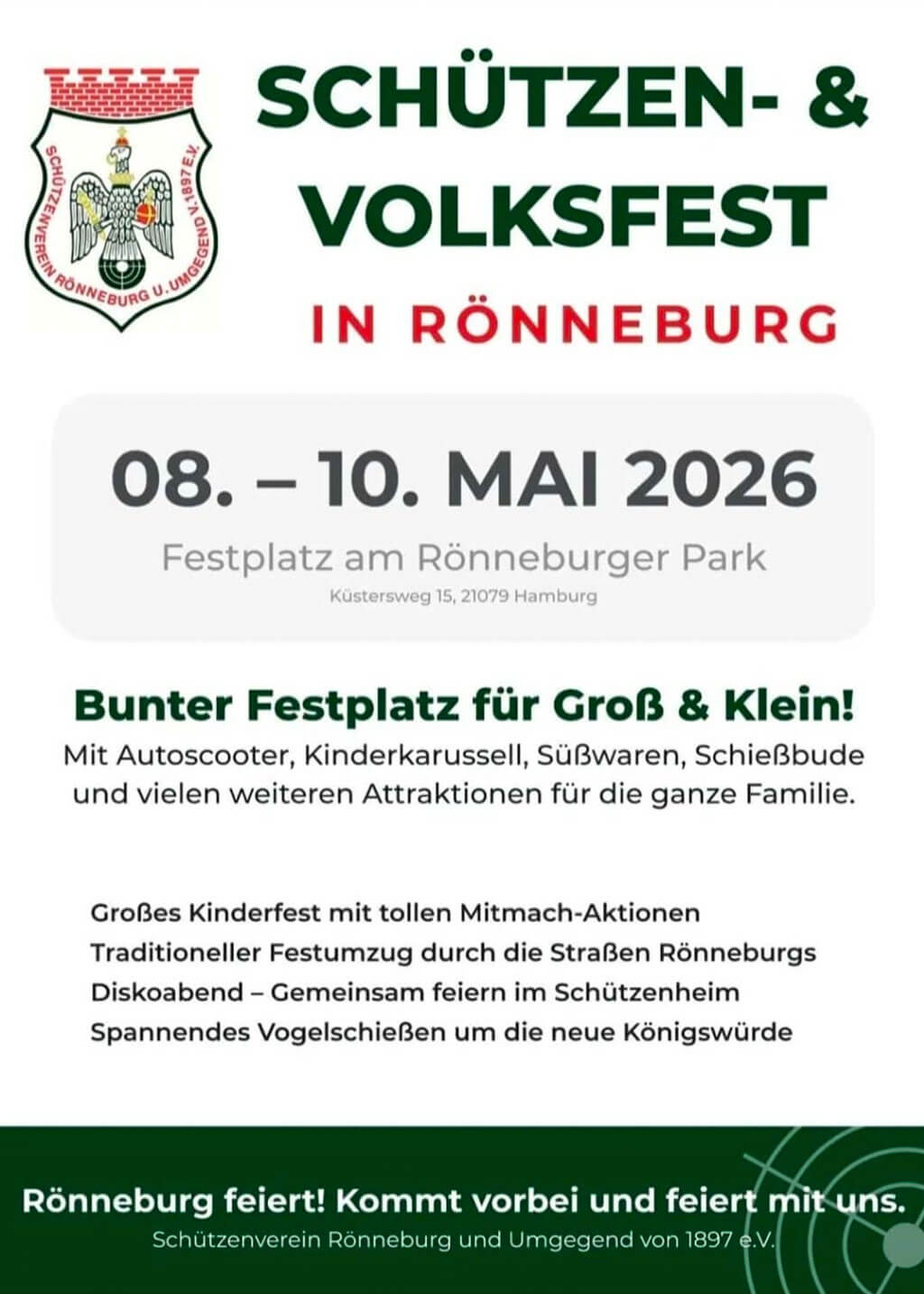 Schützen- und Volksfest in Rönneburg 2026 (Harburg-Süd)