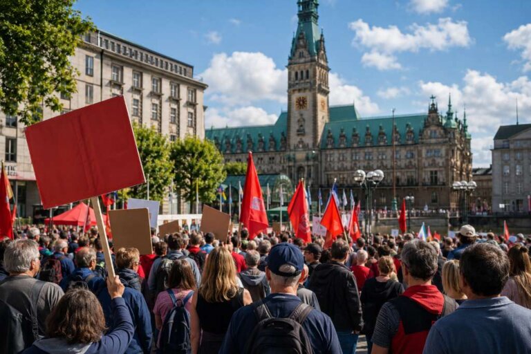 Hamburg setzt ein Zeichen gegen Sozialabbau: Kundgebung in der Innenstadt