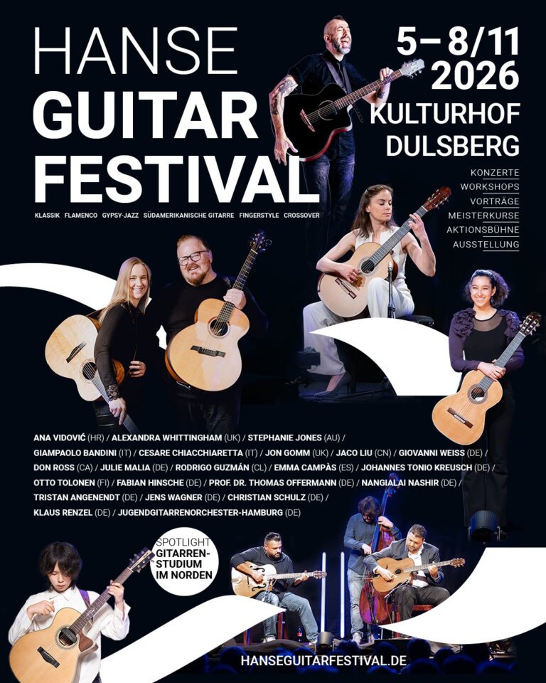 Plakat und Banner für das Hanse Guitar Festival 2026